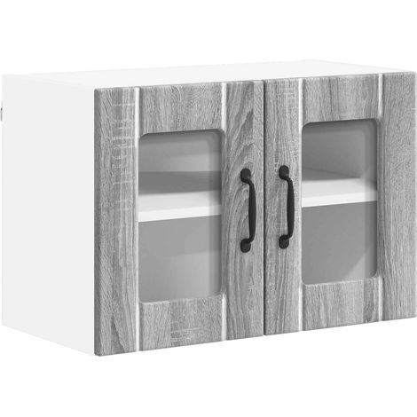 Maison Exclusive - Mobile in vetro da parete LUCCA Grigio Sonoma 60 x 31 x 40 cm