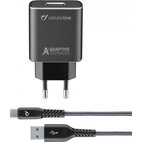 Cellularline Extrem 15W USB-C inkl Kabel 60111 TETRACHSMKIT15WTYC f. Blackberry, HTC, Samsung