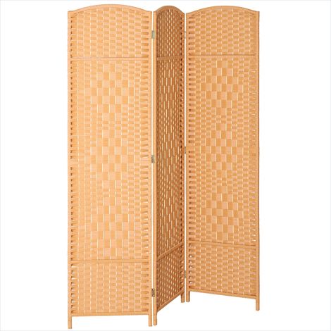 Décoration murale Paravent bois 3 panneaux séparateur pliable (1/5)