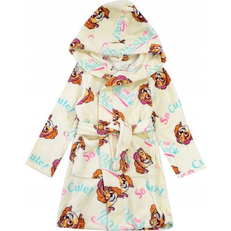 Peignoir Pat' Patrouille pour filles, chaud et doux, écru, 110/116 D073B (1/3)