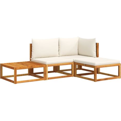 Maison Exclusive - Set di divani da giardino 4 pezzi con cuscini in legno di acacia e rattan (1/5)