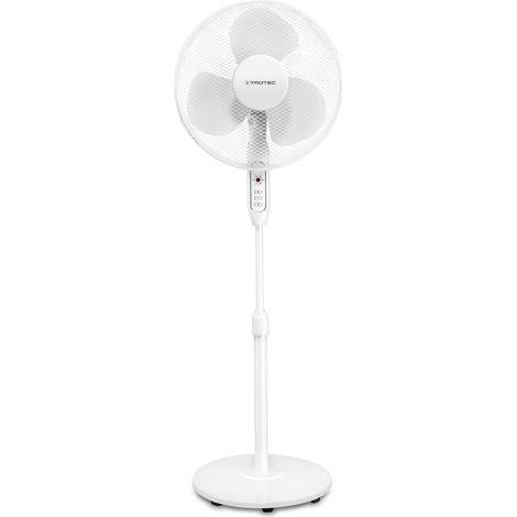 TROTEC Ventilador de Pie TVE 25 S/Mando a Distancia/Temporizador / 40 W/Ajustable en Altura / 3 Velocidades de Ventilación/Pie de Apoyo Estable/Oscilación automática de 80°