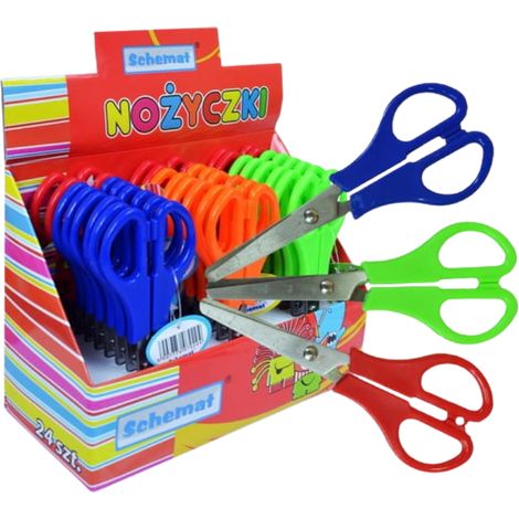 Diagrama de tijeras escolares con escala, colores mixtos, 1 pieza. (1/3)