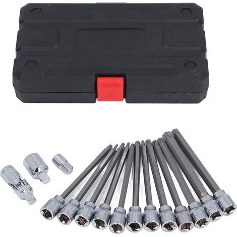 15-teiliges Set, langer Sechskantschlüssel, S2-Legierungsstahl, 3/8" extra harter verlängerter Schraubenschlüssel (1/5)