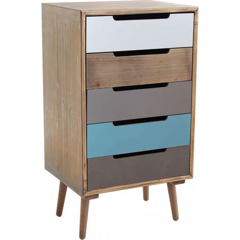 Cassettiera Darwin 45x36,5x81,5 h cm in Legno Multicolor
