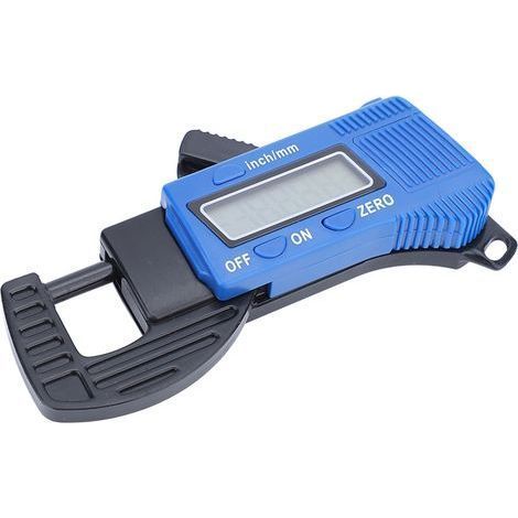 Digitales Dickenmessgerät 0–25 mm, LCD-Bildschirm, mm/Zoll-Umrechnung, elektronisches Messgerät für Papier, Leder und Holz (1/5)