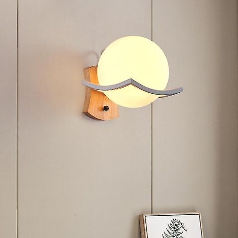 Applique murale LED, idéale pour une chambre, une table de chevet, un couloir ou une coiffeuse (abat-jour blanc) (1/4)