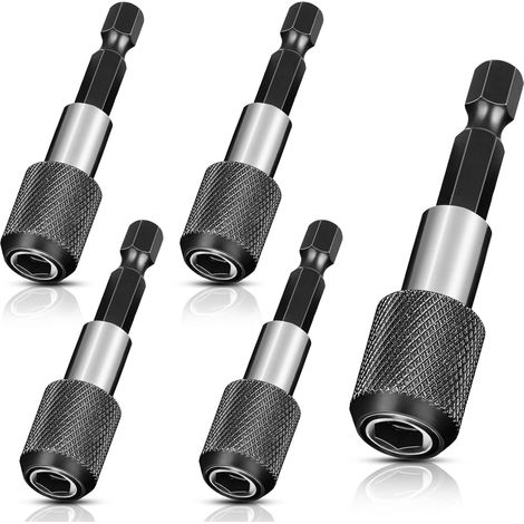 Set di 5 supporti magnetici per punte da trapano, estensione per punte da trapano, gambo esagonale, barra a sgancio rapido, bussola per cacciavite, supporto per punte da trapano (1/5)