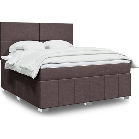 Boxspringbett mit Matratze Dunkelbraun 180x200 cm Stoff vidaXL