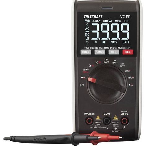 VOLTCRAFT VC151 Multimetro portatile digitale CAT III 600 V Display (Counts): 4000