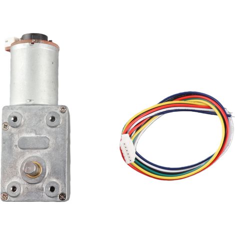 Motor reductor JGY371 12V con encoder, alta torsión y engranaje de tornillo sin fin – Ideal para robótica y automatización (1/5)