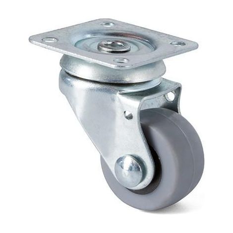 rueda giratoria antro aro de goma ø30 plástico zn- sin antihilo. 15kgs/rueda. (1/3)
