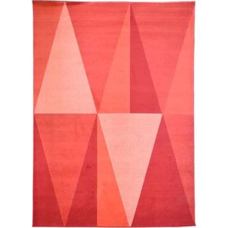 Tapis salon et chambre 270x370 rouge rectangle tissé motif géométrique AF2 BIGTRI (1/5)