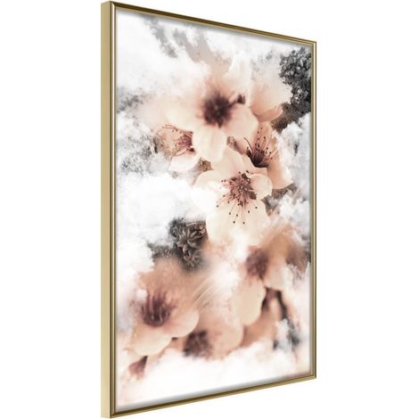 Affiche Murale Encadrée "Heavenly Flowers" 21 x 30 cm Or