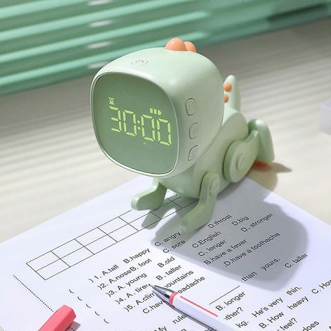 Réveil pour enfants en solde pour Pâques, réveil numérique, avec lumière d'ambiance réglable, 6 sonneries, design mignon. (1/3)