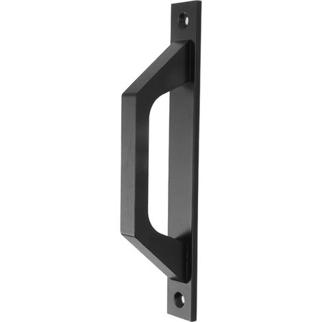 Poignée de porte coulissante en métal électroplaqué, style porte de grange, avec vis de fixation, noire (1/5)