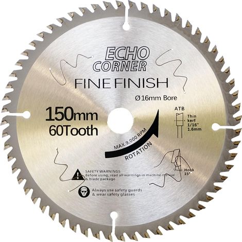 Lame Scie Circulaire 150x16 (wood) Pour Bois Lame de Scie 150 avec 60 dents - lame scie circulaire Ø 150 mm (1/5)