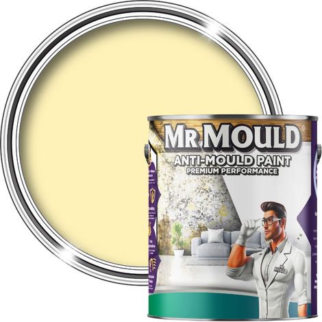 MR MOULD - Anti-Mould Paint - Premium Colour & Protection for Interior Walls & Ceilings - Light Yellow - 1L