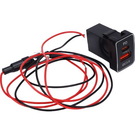 Prise de courant USB de Type C QC3.0, chargeur de voiture, Port de charge rapide de remplacement pour RAV4 2008 – 2016