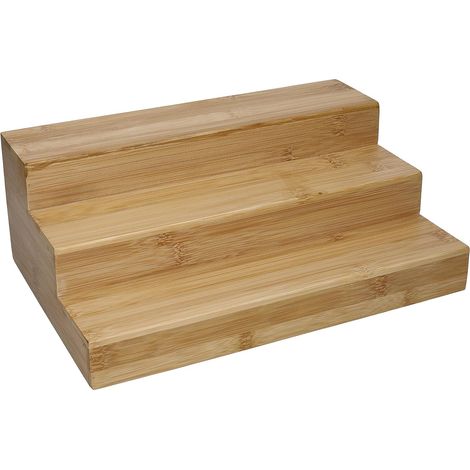 Étagère de Rangement en Bambou - 3 Niveaux - Bois Naturel Marron - Solution de Stockage Portable - Pour Cuisine et Salon - Compact (1/5)