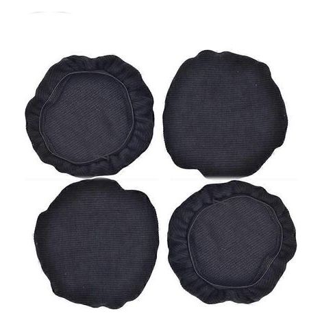 Set mit 4 dehnbaren, waschbaren und hygienischen Kopfhörerüberzügen aus Stoff, kompatibel mit den meisten On-Ear-Kopfhörern von 6 bis 8,5 cm (Größe S, schwarz). (1/4)