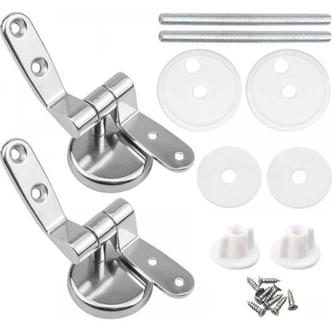 Charnière de siège de toilette, accessoires de siège de toilette en alliage de zinc [argent] (1/5)