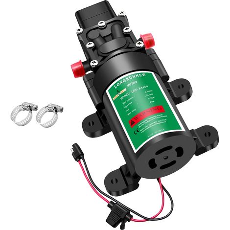 Mini Pompe a Eau 12v DC, 4.5 L/Min 1,2 GPM, 85 PSI Auto-Amorçante Pompe à Membrane Haute Pression Avec Pressostat Réglable Pour Caravane, Camping-Car, Bateau, Douche, Pelouse, Jardin (1/5)