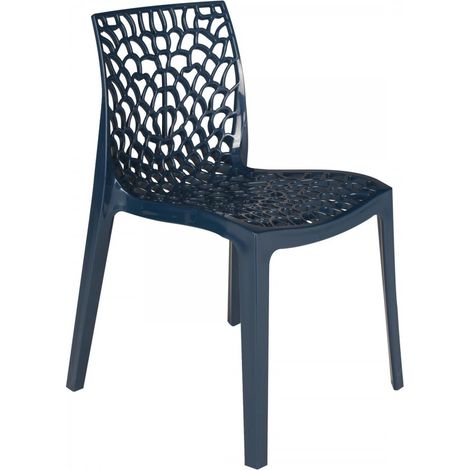 Sedia Traforata Da Interni / esterni Di Design blu tempesta In Polipropilene (1/3)