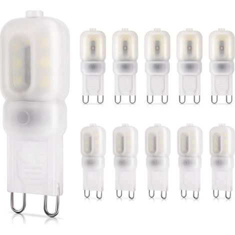 G9 2W LED-Lampe, entspricht 20W Halogen, 260LM, Kaltweißes Licht 6000K, Nicht dimmbar, 220-240V, Energiesparlampen, 10er-Packung [Energieklasse E]
