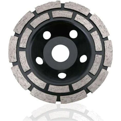 Disque Diamant, Diamant à Meuler Béton 230 x 22,2 mm Double Rangée, Meule Diamantée Universelle pour Poncer Béton, Pierre, Granit Chape, Maçonnerie, Usage Universel