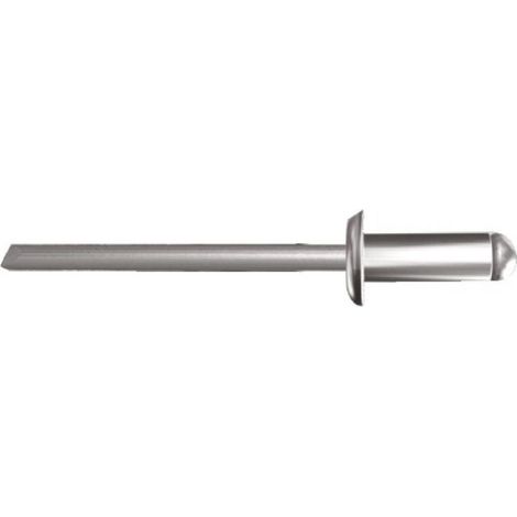 Rivets aveugles 611 tête plate corps alu tige acier zingué, diamètre 4 mm, longueur 8 mm, boîte de 1000 rivets - RIVQUICK (1/2)