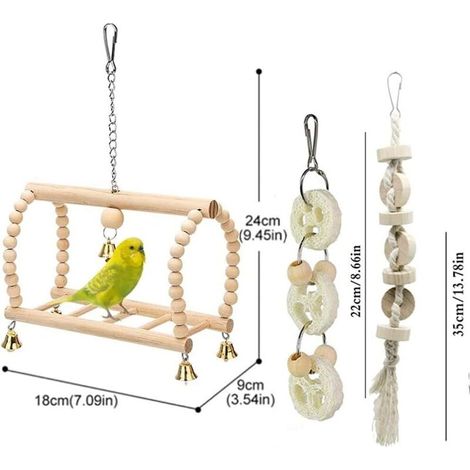 Lot de 7 Jouets à macher pour Oiseaux, perroquets, perruches, perruches, aras, Oiseaux inséparables-Fei Yu (1/4)