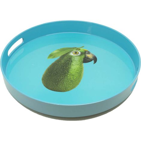WD LifeStyle Vassoio Rotondo D 33 Cm Decoro Pappagallo