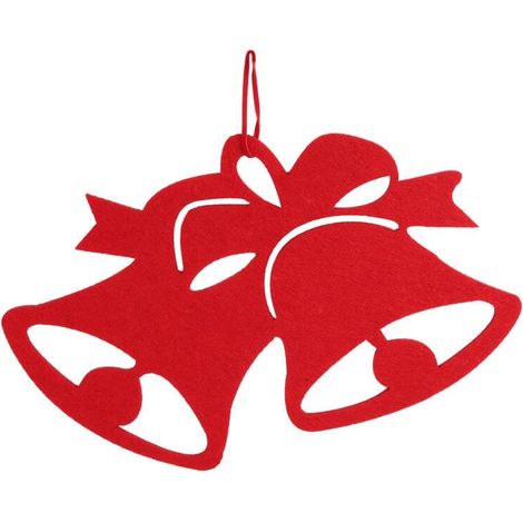 Ciondolo natalizio a forma di campanella in feltro, 30 cm, rosso (1/2)