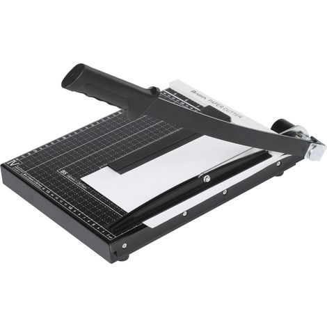 Massicot A4 Coupe-Papier Capacité de 12 Feuilles en ancier 32,5X25x3cm pour Papier, Étiquettes et Cartes NOIR (1/5)