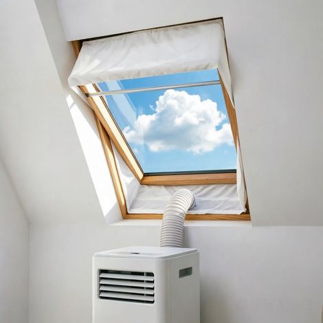 Joint de fenêtre de toit pour climatiseurs mobiles 2x230cm, sans perçage Pour fenêtres jusqu'à 460cm. Installation sans perçage. Maintient l'air froid à l'intérieur et bloque les insectes. (1/5)