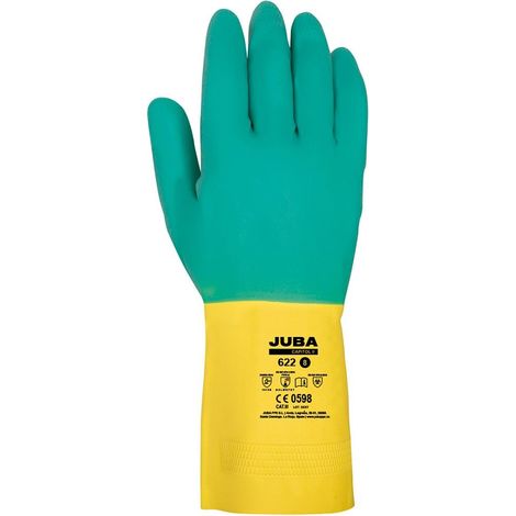 Gant de travail en latex bicolore Taille 10 JUBA