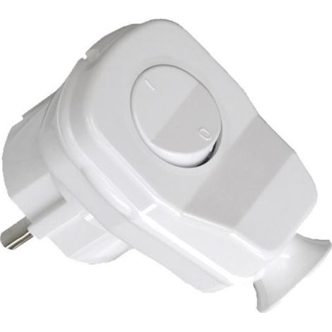 ORNO, Winkelstecker 2p+z UNI-Schuko - Weiß - Mit Schalter - Ideal für Netzinstallationen (1/2)