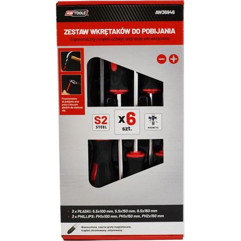 Set di cacciaviti awtools aw36946 punta magnetica cappuccio battente