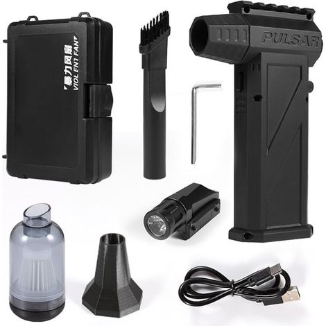 Turbo Jet Fan Air Comprimé Duster 140000RPM Souffleur Violent Ventilateur Industriel avec Lampe de Poche pour PC Voiture Propre (1/2)