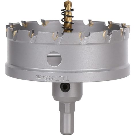 88mm Scie Cloche en Métal, Carbure Tungstène Coupeur TCT Trou avec Foret de Centrage, pour Acier Inoxydable, Alliage, Cuivre, Fer, Plastique, Fibre de Verre (1/5)