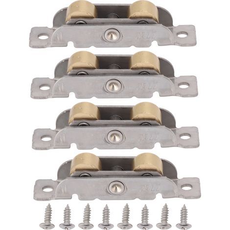 Kit de 4 Galets à Billes pour Porte Coulissante - en Acier/Zinc, pour Verre et Patio