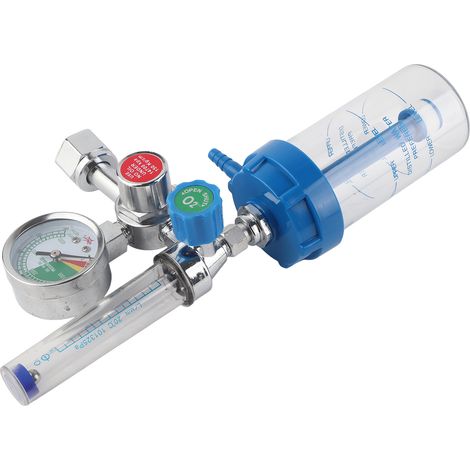 Réducteur de Pression Oxygène avec Manomètre pour Soins à Domicile et Urgences, Filetage Femelle CGA540