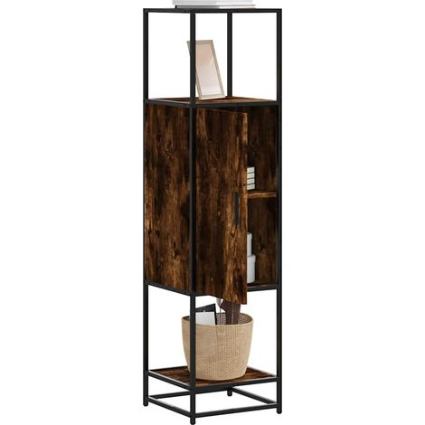 Highboard Räuchereiche 35,5x35x139 cm Holzwerkstoff Metall