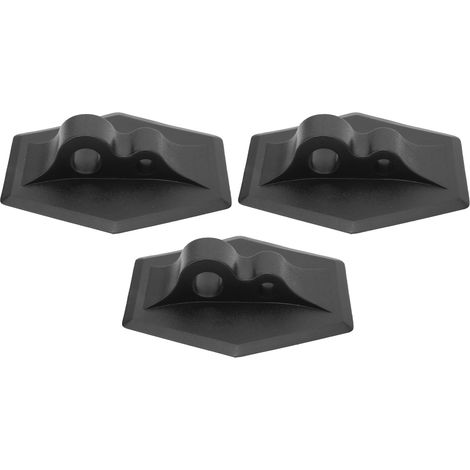 3 Pièces Support d'Attache Hexagonal 2 Trous pour Corde de Bateau, Accessoire pour Canot Kayak Bateau Gonflable Noir (1/5)