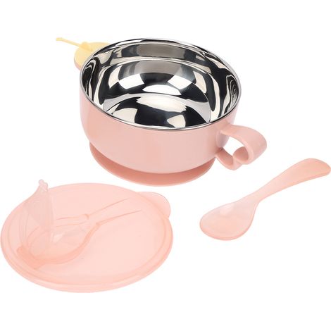 Bol Alimentaire pour Enfant avec Ventouse - Cheval Rose, Conservation de la Chaleur par Injection d'Eau