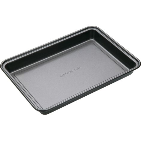 MasterClass Sartén antiadherente para brownies, sin PTFE, PFOA ni BPA, robusto acero al carbono de 1 mm de grosor, 27 cm x 20 cm, negro