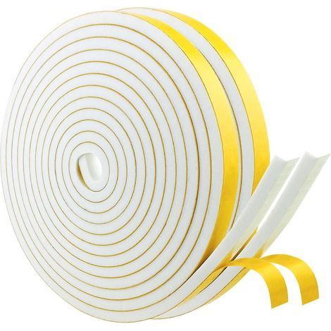 1 Rouleau Joint D'étanchéité, Mousse Caoutchouc 10x6mm, Adhésif Fort, Isolation Thermique, Pour Portes Fenêtres (1/5)