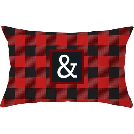 Taie D'oreiller De Noël - Lin Chènevotte - Motif Nain Sans Visage Arbre En Treillis Flocon De Neige - 30 X 50 Cm - 1 Pièce