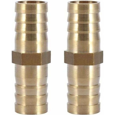 (8mm 10pcs)Raccord de Tuyau Droit à Deux Voies Raccord en Laiton Barbelé Connecteur de Tube Jonction 6/8/10/12/14/mm (1/4)